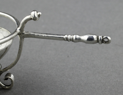 19th Century Dutch Miniature Silver Toy Chestnut Roaster